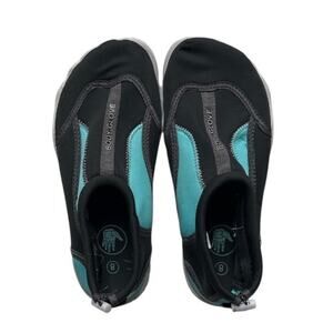 Body Glove Water Shoes Aqua Swim Shoes Size 8 Black Teal Quick Dry Slip-On